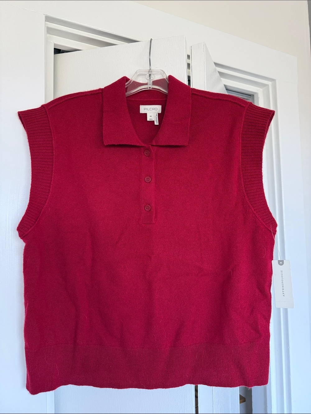 Pilcro Red Cashmere Top